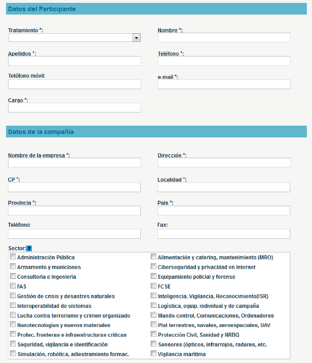 Formularios de Inscripción online para Eventos. SOFTWARE